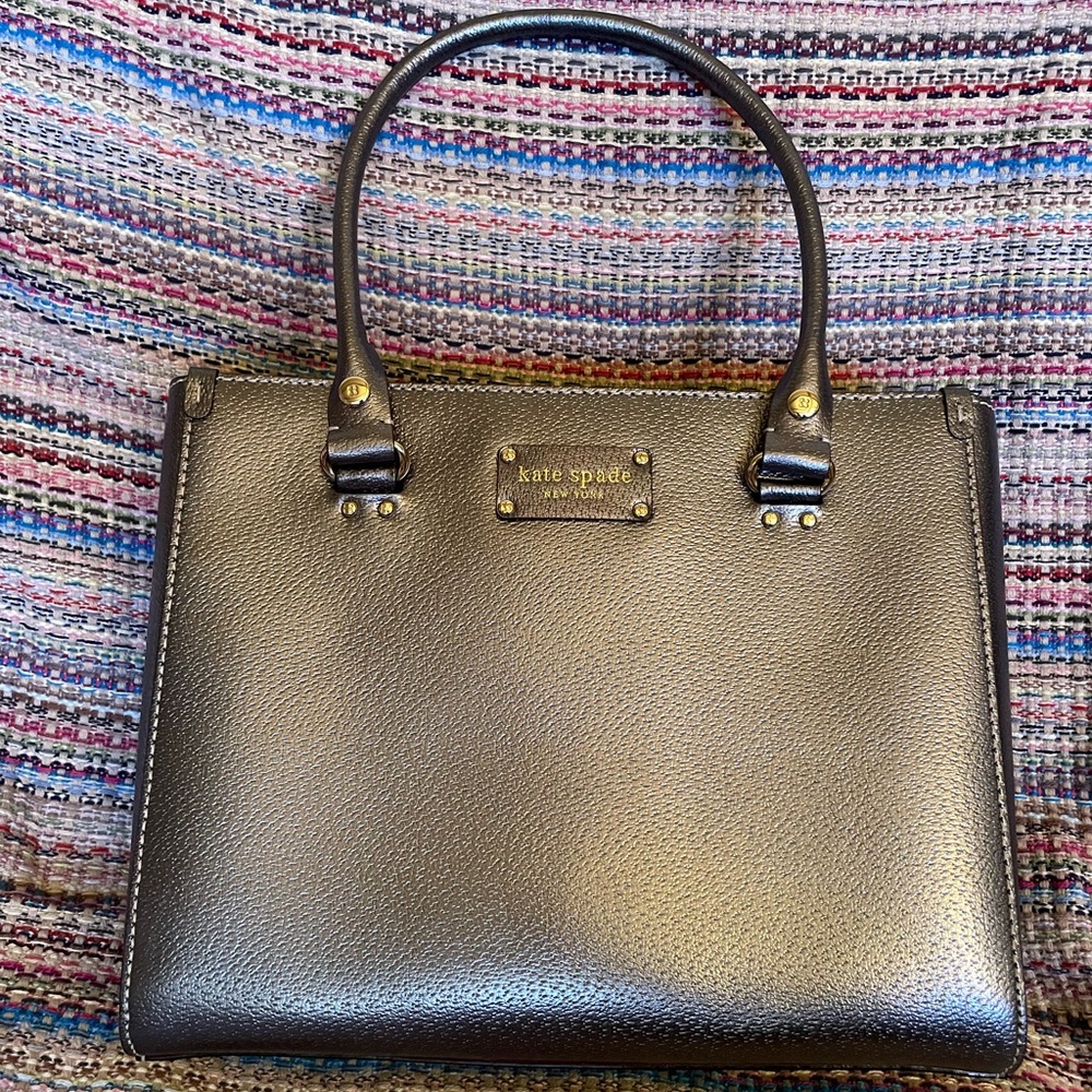 NWOT metallic leather kate spade bag
